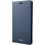 Italian Genuine Smooth Leather Book Case for iPhone XS Max Navy [CLC-62418NVY]