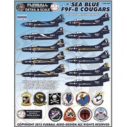 アメリカ海軍 F9F-8 カラフル・シーブルー・クーガー デカール [1/48スケール デカール]