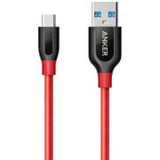 Power Line+ USB-C & USB 3.0ケーブル 0.9m レッド A8168092