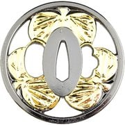 鍔 葵透かし鍔 金入り 徳川家康 葵鍔 [直径78mm]