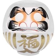 HKDM-10-WH-5 [福だるま 10号 白 【合格祈願・大願成就】 28×26×30cm]