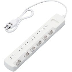 省エネタップ/個別スイッチ/ホコリシャッター付/6個口/1m/ホワイト T-E6CA-2610WH