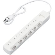 省エネタップ/個別スイッチ/ホコリシャッター付/6個口/1m/ホワイト T-E6CA-2610WH