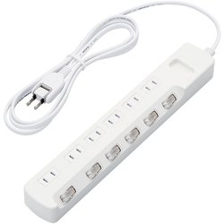 省エネタップ/個別スイッチ/ホコリシャッター付/6個口/2m/ホワイト T-E6CA-2620WH