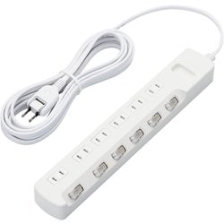 雷ガードタップ/個別スイッチ/ホコリシャッター付/6個口/5m/ホワイト T-K6CA-2650WH