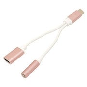RHECC3501PK [USB Type-C/3.5mm ヘッドホン/充電器分割アダプタ ピンク]