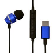 USB Type-C 片耳イヤホンマイク スマートフォン用 スイッチ付 ブルー REMMSC01BL