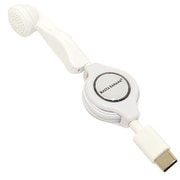 USB Type-C 片耳イヤホンマイク スマートフォン用 スイッチ付 リール ホワイト REMMSCR01WH