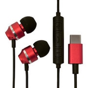USB Type-C ステレオイヤホンマイク スマートフォン用 スイッチ付 レッド RESMSC01RD
