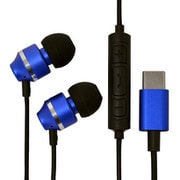 USB Type-C ステレオイヤホンマイク スマートフォン用 スイッチ付 ブルー RESMSC01BL