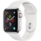 Apple Watch Series 4（GPS＋Cellularモデル）- 40mm ステンレススチールケース と ホワイトスポーツバンド [MTVJ2J/A]