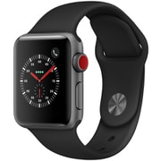 Apple Watch Series 3(GPS+Cellularモデル)- 38mm スペースグレイアルミニウムケース と ブラックスポーツバンド MTGP2J/A
