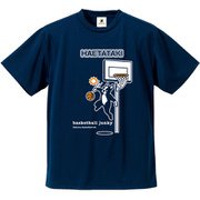 BSK18004 21 L [バスケットボール ウェア 男女兼用 Tシャツ 半袖 DryTEE HAETATAKI Lサイズ ネイビー]
