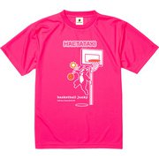 BSK18004 79 L [バスケットボール ウェア 男女兼用 Tシャツ 半袖 DryTEE HAETATAKI Lサイズ 蛍光ピンク]