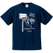 BSK18005 21 XS [バスケットボール ウェア 男女兼用 Tシャツ 半袖 DryTEE エンジェルレイアップ XSサイズ ネイビー]