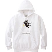 TJ17513 1 XL [テニス ウェア 男女兼用 パーカー 長袖 エアー犬 XLサイズ ホワイト]