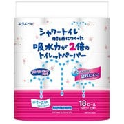 エリエール シャワートイレのためにつくった吸水力が2倍のトイレットペーパー フラワープリント香水付き 18ロール ダブル