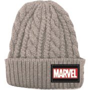 SPAP1202 MARVEL ロゴ ニットキャップ  レッド× グレー [キャラクターグッズ]