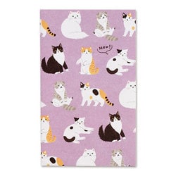 どうぶつ ぽち袋 ネコパープル 3枚入 ノ-ドウ31PU