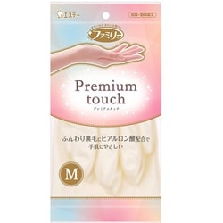 ファミリー プレミアムタッチ ヒアルロン酸配合 Mサイズ パールホワイト 1組 [家庭用手袋 ビニール 手袋]