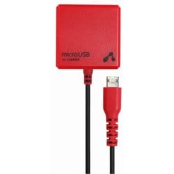 MicroUSB AC充電器 スマートフォン用 両挿し 2.4A 1.5m ブラック×レッド AKJ-MT24 BKR