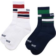 SAS180020 WHITE x NAVY ショートソックス LINE 27-29