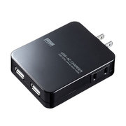 ACコンセント付きUSB充電器 2ポート 合計3.4A ブラック ACA-IP59BK