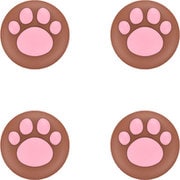 PS4用 アナログスティックカバーねこにゃん 茶×ピンク