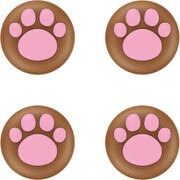Nintendo Switch Proコン用 アナログスティックカバーねこにゃん 茶×ピンク