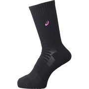 XAS357 9016 24cm [カラーソックス25 ブラック×ローズピンク]