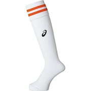 XSS099 0120 [JR.ストッキング メンズ 22cm（21～23cm） ホワイト×オレンジ]