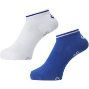 XTS189 0145 24 [2足組アンクルソックス 24cm ホワイト×ブルー]