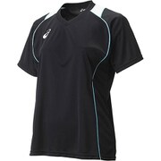 XW6418 9041 [W'SプラシャツHS レディース Mサイズ BLACK/ISLAND BLUE/FIERY RED]