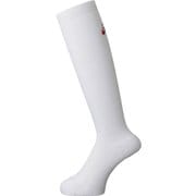 XWS627 0123 [着圧ハイソックス メンズ 24cm ホワイト×レッド]