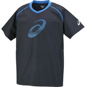 XWW625 9056-XXL [半袖ウオームアップシャツ メンズ XXLサイズ ブラック×ディレクトワールブルー]