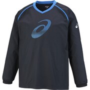XWW626 9056-XXL [長袖ウオームアップシャツ メンズ XXLサイズ ブラック×ディレクトワールブルー]