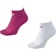 XXS132 0116 26 [2足組ソックス（5本指） 26cm ホワイト×ベリーピンク]