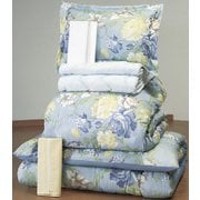 FL0345520 [毛布&敷きパッド付きやわらかフェザー掛け布団寝具 シングル9点セット ブルー]