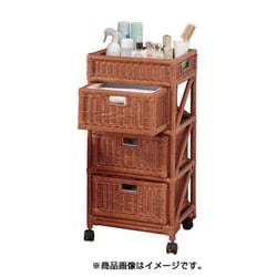 ランドリーチェスト ワイド 3段 ブラウン FL0365010