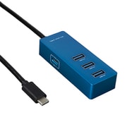 USB3.1 PD対応 Type-Cコネクタ Aメス3ポート Cメス1ポート USBハブ 15cm ブルー UH-C3154BL