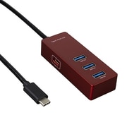 USB3.1 PD対応 Type-Cコネクタ Aメス3ポート Cメス1ポート USBハブ 15cm レッド UH-C3154R