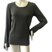 SleepLab 指穴背当て付長袖Tシャツ 830-818 L チャコール