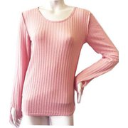 SleepLab 指穴背当て付長袖Tシャツ 830-818 LL ピンク