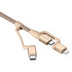 3in1急速充電ケーブル Mirco&TYPE-C&lightning対応 C10i3 ゴールド 000CB23018