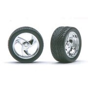 PH1202 TRI-BLADES ホイール クロームメッキ仕様 タイヤ付4本セット [1/24スケール プラモデル]