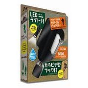 ライト付カラビナ型フック式防水モバイルバッテリー 6000mAh 出力2.1A 世界登山 ブラック JF-PEACE7BKP