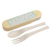 キャラクターグッズ マーベル スプーンフォークセット BOXロゴ YE