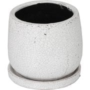 GLAZED POT ROUND WHITE L K655-851LWT