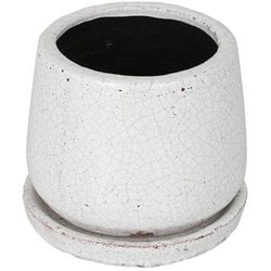 GLAZED POT ROUND WHITE S K655-851SWT