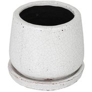 GLAZED POT ROUND WHITE S K655-851SWT